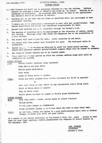 Document - Handout, Southwood Primary School Uniform Policy, 17th Nov, 1987