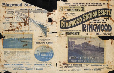 Flyer, Auction Sale Advertisement - Ringwood Station Estate, Ringwood, Victoria - 1919