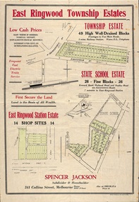 Flyer, Land Sale Advertisement - East Ringwood Township Estates, East Ringwood, Victoria - circa 1920