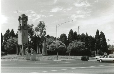 Photograph, Ringwood Clocktower circa 1970s at Christmas