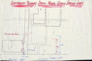 Plan - Plans, Southwood Primary School, Ringwood, Collection of plans for water supply, sewerage and drainage