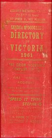 Book - Hard cover, Sands & McDougall Pty Ltd, Sands& McDougall, Directory of Victoria 1961, 1961