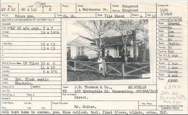 Document, Property profile for sale of house and land, 4 Melbourne Street, Ringwood, Victoria - 1960
