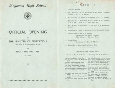 Work on paper - Recollection, Collection of Ringwood High School papers Ringwood 1958-1968