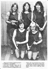 Photograph - Group, Ringwood Technical School 1977 Badminton ex News, c 1977