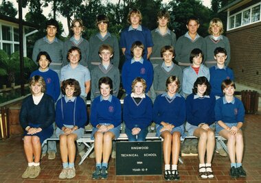 Photograph - Group, Ringwood Technical School 1984 Year 10.9, c 1984