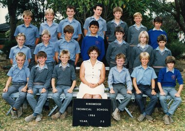 Photograph - Group, Ringwood Technical School 1986 Year 7.3, c 1986