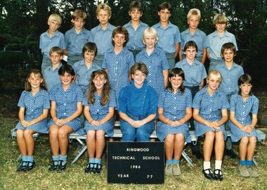 Photograph - Group, Ringwood Technical School 1986 Year 7.7, c 1986