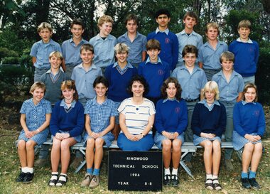 Photograph - Group, Ringwood Technical School 1986 Year 8.8, c 1986