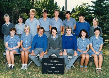 Photograph - Group, Ringwood Technical School 1986 Year 10.5, c 1986