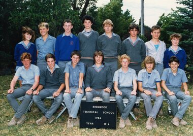 Photograph - Group, Ringwood Technical School 1986 Year 10.6, c 1986