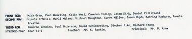 Photograph - Group, Ringwood Technical School 1986 Year 11.1, c 1986