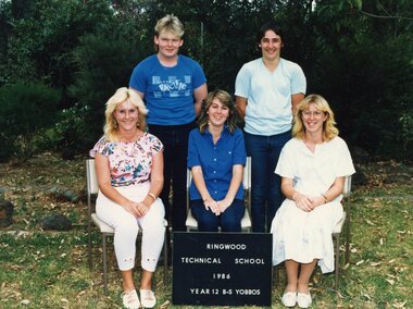 Photograph - Group, Ringwood Technical School 1986 Year 12 BS YOBBOS, c 1986