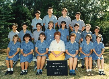 Photograph - Group, Ringwood Technical School 1987 Year 7.1, c 1987