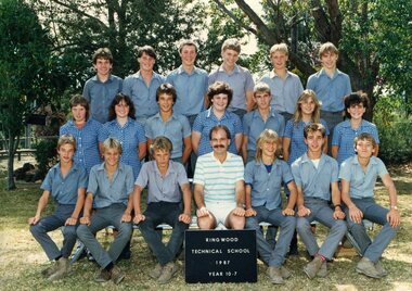 Photograph - Group, Ringwood Technical School 1987 Year 10.7, c 1987