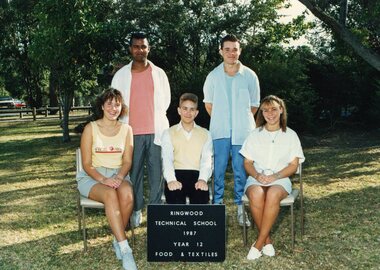 Photograph - Group, Ringwood Technical School 1987 Year 12 Food and Textiles, c 1987