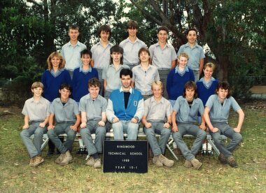 Photograph - Group, Ringwood Technical School 1988 Year 10.1, c 1988