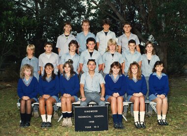 Photograph - Group, Ringwood Technical School 1988 Year 10.3, c 1988