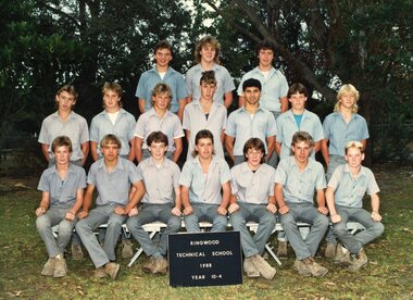 Photograph - Group, Ringwood Technical School 1988 Year 10.4, c 1988