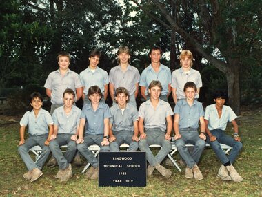 Photograph - Group, Ringwood Technical School 1988 Year 10.9, c 1988
