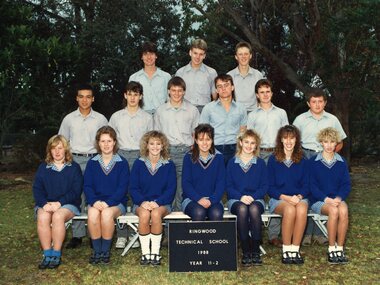 Photograph - Group, Ringwood Technical School 1988 Year 11.2, c 1988