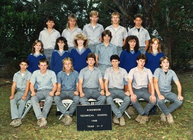 Photograph - Group, Ringwood Technical School 1988 Year 11.7, c 1988