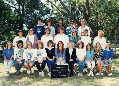 Photograph - Group, Ringwood Technical School 1988 VCE Group 2, c 1988