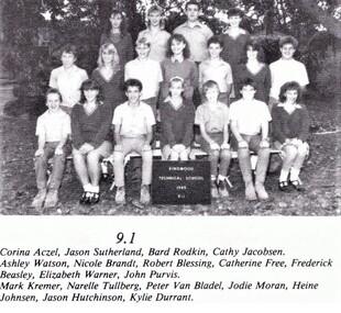 Photograph - Group, Ringwood Technical School 1989 Year 9.1