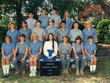 Photograph - Group, Ringwood Technical School 1989 Year 10.7, c 1989