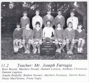 Photograph - Group, Ringwood Technical School 1989 Year 11.2, c 1989