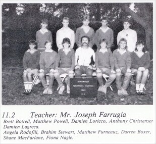 Photograph - Group, Ringwood Technical School 1989 Year 11.2