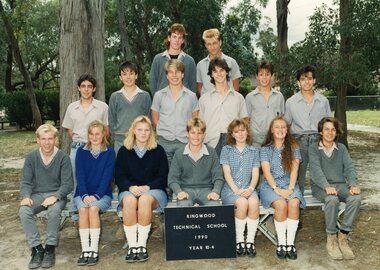 Photograph - Group, Ringwood Technical School 1990 Year 10.4, c 1990