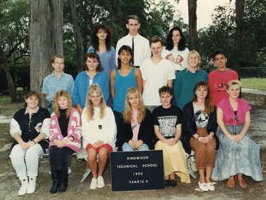 Photograph - Group, Ringwood Technical School 1990 Year 12.4, c 1990