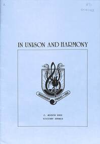 Booklet - The Maroondah Singers 1968-1988, In Unison and Harmony, 1988