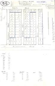 Plan, Plan of Subdivision No.11498 with handwritten costing notations - East Ringwood Central Estate c.1948