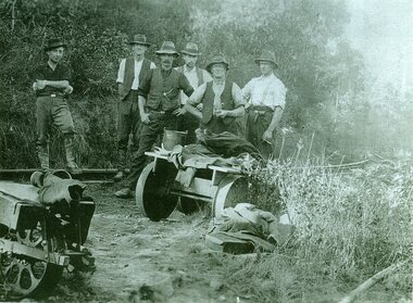 Photograph, Railway line construction - Ringwood area. Circa 1880's