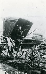 Photograph, Mrs J.McAlpin in horse drawn carriage-Ringwood, 1918