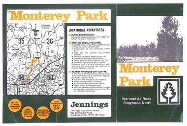 Document - Folder, Land Sale - Monterey Park Subdivision, Warrandyte Road, Ringwood North, Vic. - 1981
