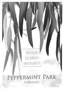 Flyer, Residential Land Sale Brochure, Peppermint Park, Heathmont, Vic. - 2010