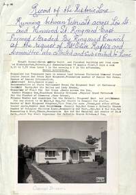 Memorabilia, Record of Historic Lane and formation of Carmel Haven Kindergarten, Ringwood East, Victoria - 1956