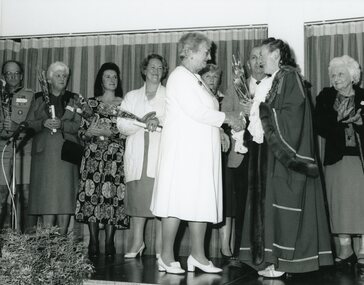 Photograph, Ringwood City Council - Community Service Awards, 1991. Presented by Cr Betty Milton, Mayor City of Ringwood
