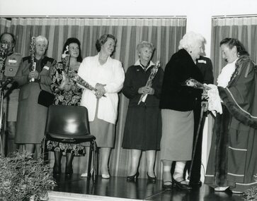 Photograph, Ringwood City Council - Community Service Awards, 1991. Presented by Cr Betty Milton, Mayor City of Ringwood