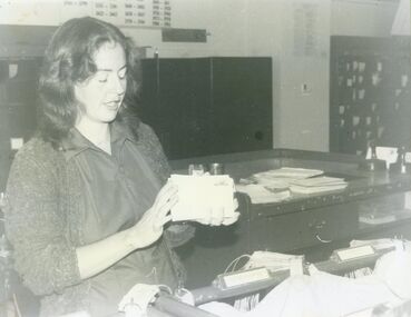 Photograph, Ringwood State School - Judy Leonard, Postal Clerk, Ringwood Post Office, circa 1980