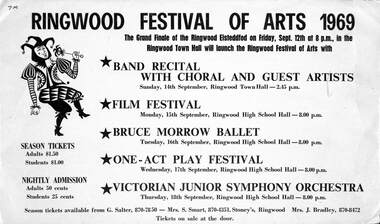 Poster, Ringwood Festival of Arts 1969