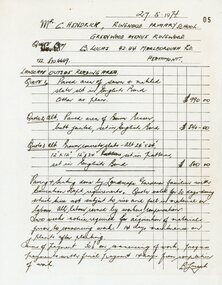 Document, Ringwood State School- Quote for landscaping Library garden, 1974