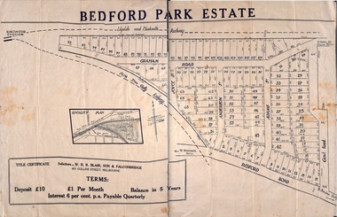 Plan - Sub-division, Bedford Park Estate, Ringwood, Victoria - 1924