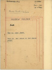 Document, Record of school fair exhibits - Norwood High School, Ringwood, Victoria - 1961