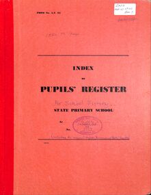 Document, Ringwood State School - Index of Pupils Register. 1880 to 1944. (Previously Reg No 4817)