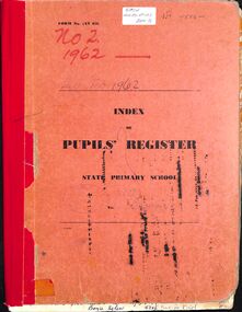 Document, Ringwood State School - Index of Pupils Register. From February 1962