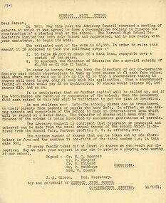 Document - Newsletter, Notice to Parents - Norwood High School, Ringwood, Victoria